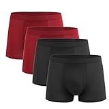 4er Pack Boxershorts Herren Atmungsaktive Unterhose Große Größen Elastische Retroshorts Bequem Herrenunterhosen Schnelltrocknend Boxer Briefs Einfarbig Boxer Shorts for Men Mehrfarbig XXL