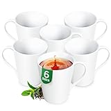 KONZEPT Kaffeebecher aus Porzellan, 280 ml, Set 6er, Kaffee-Tassen zum Bemalen, Teetassen in Weiß