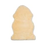 Nordic Sheep Baby Lammfell 80x60 cm | Lammfelle für Kinderwagen mit Temperaturregulierendes | Lammfell Baby eignet Sich für einen Hochstuhl oder als Spielteppich | Farbe: Naturgelb