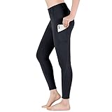 beroy Schwarz Reithose Damen Reitleggings mit Gürtelschlaufe,Mädchen Reitsport-Hosen mit Silikon Vollbesatz und Handytasche Black S