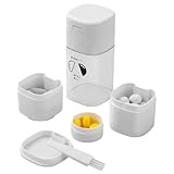 Tablettafel, 5-in-1 Pillensplitter | Multifunktionaler Pillenschneider mit Spender | Tragbarer Tablettenspeicher Organizer zum Schutz vor Zeitverlust für Camping oder Vo