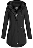 Eight 2 Nine Damen Softshelljacke LETN-041 Kurzmantel mit Kapuze black (003) M