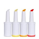 Muuookka 4 Stcs Barsaft Läserladen 34 Unzen Plastiksaft - Getränk Barkeeper Flaschenflaschen Bartending für Bar Home Party Küchenbedarf