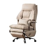 XPSHP25112 Ergonomische Bürostuhl-Rückenstütze Premium Bürostuhl mit Liegefunktion Echtleder Chefsessel Computerstuhl für Heimarbeit, Schminken, Gaming