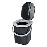 BranQ - Home essential 100% recycelt Kunststoff PP, Ökologisch, Mobile Campingtoilette 22 Ltr mit max. Tragkraft bis 120kg, ECO Anthrazit, One size