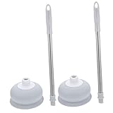 LOORGVEL 2 Stück Teiliges Wc saugglocken Langem Griff Effektiver Abflussreiniger für Badezimmer Waschbecken Küche und Badewanne Wiederverwendbar Anti Ergonomisches Design Tiefgrau