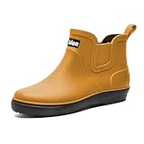 Regenstiefel Herren Damen Wasserdichte Federleichte Vintage Gummi Stiefeletten Outdoor Trekkingstiefel Outdoorschuhe Atmungsaktiv Boots Extra Weit Hiking