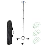 für Flebo mit Rädern, verstellbarer Flebo-Halter mit Flaschenhaken | Faltbare Ausrüstung mit Rädern für Innen und Außen Kliniken Bett