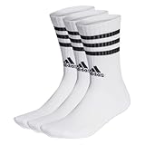 Adidas, 3-Stripes Cushioned Crew Socks 3 Pairs, Socken, Weiß Schwarz, S, Unisex-Adult