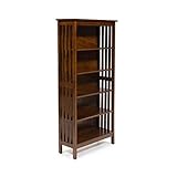 Furniture of America Liverpool Mission Style Bücherregal mit 5 Regalböden, Antik-Eichen-Finish