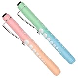 Diagnostikleuchte Pupillenleuchte, RISEMART 2 Stück Wiederverwendbare LED Stiftlampe mit Taschenclip alsr Krankenschwestern Ärzte Schüler Stiftlicht, Penlight (Farbverlauf blau-grün + rosa-orange)