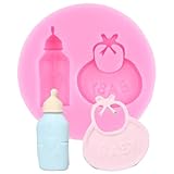 XMOLDNMS Baby Dusche Silikon Formen Baby Flasche Schnuller Fondant Form für Baby Geburtstag Kuchen Dekorieren Cupcake Topper Süßigkeiten Schokolade Gummi Paste Polymer Ton