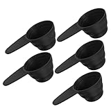 PRETYZOOM 5 Stück Löffel messen Kaffeelöffel rostfrei kleine Messlöffel Portion Bar Teelöffel Messlöffel Kleine Kauflöhre Kaffeeschaufel Löffel Kurzhandelungslöffel Löffelmessung Abs Schwarz
