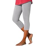 Nquwgumh Damen-Leggings, lässig, bequem, bedruckt, Stretch, hohe Taille, elastisch, kurze Hose, Resort-Strand-Leggings, Bauchkontrolle, dehnbare Hose, Leggings für Damen, Größe 3/4, Übergröße, grau,