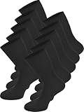 normani 10 Paar Socken aus 100% Baumwolle - Arbeitssocken Baumwollsocken Arbeitsstrümpfe ohne Gummidruck für Damen und Herren Farbe Schwarz Größe 43/46