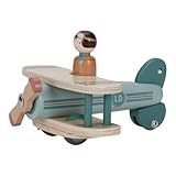 Little Dutch 8020 FSC Holz Flugzeug mit Spielfigur 2-teiliges Set - blau
