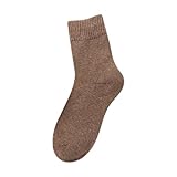 Damen-Kompressionssocken für den Winter, weich, warm, dick, Kaltstrick, Wolle, mehrfarbig, Übergröße, breite Wade, coffee, Einheitsgröße