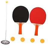 Kisangel Elastischer Tischtennistrainer mit Schlägern Bällen Flexiblem Schaft und Saugfüßen Praktisches Indoor Trainingsgerät für Sport und Freizeit Wetterfest und Vielseitig Einsetzbar