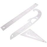 COHEALI 3 Stück Teiliges Schneiderlineal aus Vielseitiges Maßband und Patchwork Lineal Präzises Nähzubehör für Schnittmuster Anfänger und Professionelle Kleidungsanfertigung