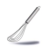Kerafactum Schneebesen Handschneebesen Tellerschneebesen Flacher Teller Besen Schlagbesen Rührbesen Anschlagbesen Schaumschläger aus Edelstahl rostfrei - Whisk 26 cm