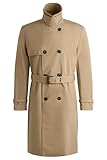 HUGO Herren Maluks2511 Wasserabweisender Trenchcoat mit Gürtel Beige 98