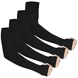 Ouligay 4 Paar Ärmel UV Sonnenschutz Ärmlinge Armschutz UPF 50+, Arm Sleeve Gaming, Armsleeve Armstulpen Sommer, Kühlung Armlinge für Damen Herren Volleyball Basketball Fußball Golf Schwarz