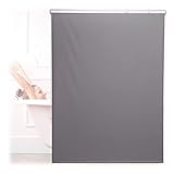 Relaxdays Duschrollo, 120x240 cm, Seilzugrollo für Dusche & Badewanne, Decke & Fenster, Badrollo wasserabweisend, grau
