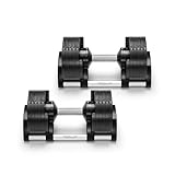 Offizielles NÜOBELL® verstellbares Hantel-Set, 2,3–22,7 kg, All-in-One, verstellbare Hanteln für Heim-Fitnessstudios, einfaches Drehen, verstellbare Gewichte, Hantel-Set (klassisch, NÜOBELL