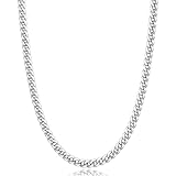 ARROMI Cuban Chain, Silberkette Herren, Silber Kette, Halskette Herren, Halskette Herren Silber, Schmuck, Halskette Im Amerikanischen Stil Geschenk Für Damen Mädchen Männer Jung [länge 55cm]