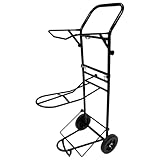 RL24 - Sattelwagen Stall Carry Metall von Waldhausen – mit Sattelhalter, 2 Haken, Ablagefläche für Zubehör & Putzbox-Halterung – Sattelcaddy in Schwarz – 9,2 kg – 123 cm (Höhe)