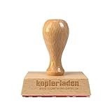 Holzstempel 60 x 40mm mit Wunschtext und Logo personalisieren - Stempel mit eignem Design selbst gestalten - optional mit Stempelkissen und Tinte