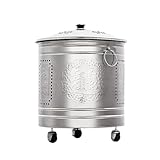 Papierverbrenner, Verzinkte Stahltonne mit Deckel, Effiziente Ascheentsorgung, Gartenabfalltonne für Laub und Gartenabfälle(34cm)