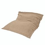 Déco Arts Sitzsack, XXL, großes Bodenkissen, abnehmbarer Bezug, Sherpa-Bezug (Schaf-Effekt), Futter Polyester & Füllung aus Polyurethan-Schaum, 190 x 155 cm, 12,7 kg, Beige