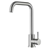 Wasserhahn Küche Mischbatterie 360° Drehbar Küchenarmatur aus Gebürsteter Nickel Edelstahl Hochdruck Wasserhahn Küche, Spültischarmatur Küche G3/8'' Anschlüsse