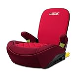 LETTAS I-SIZE Kindersitz ISOFIX Gruppe 3 (125-150 cm, 22-36 kg) Autositzerhöhung von 6 bis 12 Jahren (Rot/Wein)