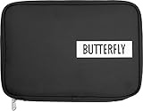 Butterfly Tischtennis Schlägerhülle Logo Case | Tischtennis-Hülle + Bruchschutz für bis zu 2 Schläger | rechteckiges Design, schwarz