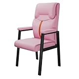 Ergonomischer Chefsessel für Gäste, Kunstleder, mittlere Rückenlehne, gepolstert, mit gepolsterten Armlehnen, elegante Sitzfläche für Wartezimmer (Rosa)