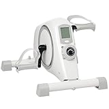 SPORTNOW Pedaltrainer Trainingsgerät mit 8-stufigem Magnetwiderstand & LCD-Display für Senioren Mini Heimtrainer mit Bein- und Armtrainer Fitnessbike für Büro, Zuhause