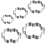 Apausvcm 5Stk Ausstechformen Blume Set,Edelstahl Ausstecher,Blumen-Ausstecher,Plätzchen Ausstecher Set,5 Verschieden Großen Blüten-Keksausstecher,DIY-Backwerkzeuge für Gebäck Fondant Kuche DonutKekse