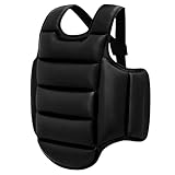Lengender Schutzweste für Boxen, MMA, Taekwondo, Karate, wendbar, Schutzweste für Kinder, Sparring, Kampfsport, Sanda (Schwarz, 100 – 120 cm)