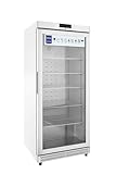 METRO Professional Glastürgefrierschrank GFR6600G, 380 L, 5 Einlegeböden, LED-Beleuchtung, mit Schloss, 2 Rollen, Weiß