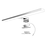 Aogled Led Spiegelleuchte Badezimmer 40 cm 10W 820LM 230V Neutralweiß 4000K,Edelstahl Slim Bad Spiegelleuchte,Klemmplatte am Spiegel/Schrank/Wandbeleuchtung 400mm