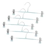 Ipetboom 5 Stück Verstellbare Kleiderbügel Set aus mit Clips Teiliges Antirutsch Hosen und Rockbügel Set für Platzsparende Aufbewahrung von Kleidung Röcken und Hosen