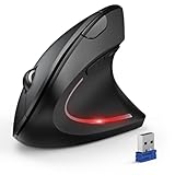 TECKNET Ergonomische Maus, Kabellose Bluetooth Vertikale Maus(BT 5.0+BT 3.0+2.4G), 6 Einstellstufen bis 4800 DPI, Optisch Leise Wireless Mouse für Laptop/PC/Mac/Tablet/iPad(Win/Android/iOS), 6 Tasten
