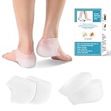 FQQF 2 Stück Kombipaket Fersenschutz,Silikon Fersenschutz,Fersenpolster,Geeignet für Fersenschmerzen,Trockene Rissige,Plantarfasziitis,Fersensporn,Geschwollenen Knöcheln