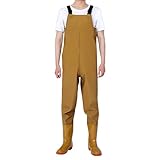 IQYU Regenhose Damen Wasserdicht Atmungsaktiv -Anglerhose Mit Stiefel Regenlatzhose Anglerstiefel Arbeits-Wathose Mit Hosenträger Arbeitshosen Outdoor Softshellhose Sommer Outdoorhose/Arbeitshose