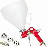 Trichterpistole 6L mit 3 Düsen: 4 mm, 6 mm & 8 mm und Druckluftschnellverschluss 1/4', Arbeitsdruck: 4 bis 8 bar, Putzlackierpistole Putzpistole Spritzpistole Putzhexe Putzmeister SN301