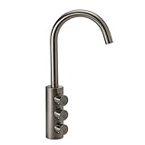 3-Wege-Sodaarmatur GM 6180M Nickel Satiniert Edelstahl Look für Wasser Sprudler SPRUDELUX® Sprudelgeräte Soda-Armatur Küchenarmatur, Dreiwege Wasserhahn, Sprudel, Sprudelwasser