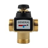 3 Wege Thermostat-Mischbatterie 35-60°C mit Außengewinde DN20 DN25 für Esbe VTA322 Brauchwassermischer geeignet für Warmwasseranlagen und Fußbodenheizkreise (DN25)