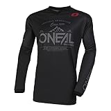 O'NEAL | Motocross-Trikot | Enduro MX | Atmungsaktives Material, gepolsterter Ellenbogenschutz, Passform für maximale Bewegungsfreiheit | Element Jersey Dirt V.23 | Erwachsene | Schwarz Grau | L